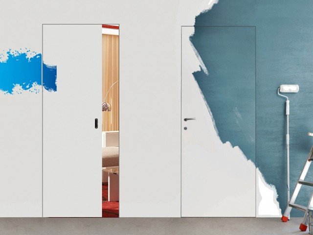 Дверь Дверное полотно invisible 40 мм глухое, кромка аl хром с 4х сторон под покраску l r открывание