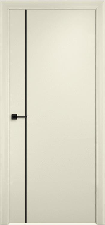 Дверь Монте 1 эмаль лайтмокко черный алюминиевый молдинг