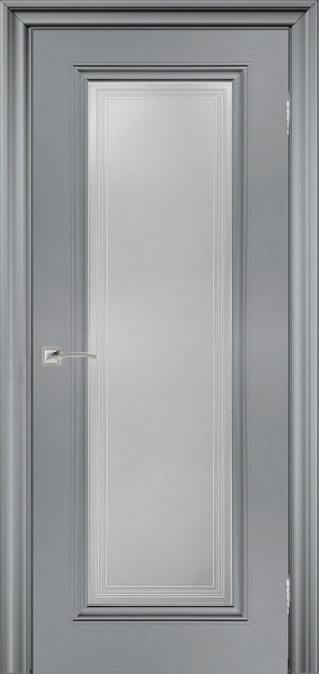 Дверь Венеция 1 до светло-серый, стекло сатинато фотопечать белое