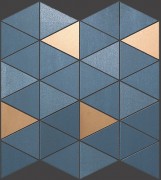 Blue Mosaico Diamond Gold Wall 305x305 мм