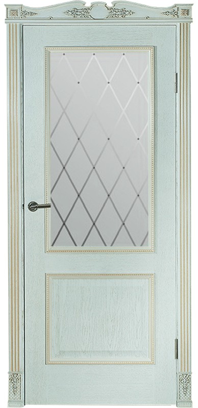Дверь Олдвуд белая со стеклом
