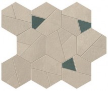 A0qo Cream Mosaico Hex Blue 29x25 мм