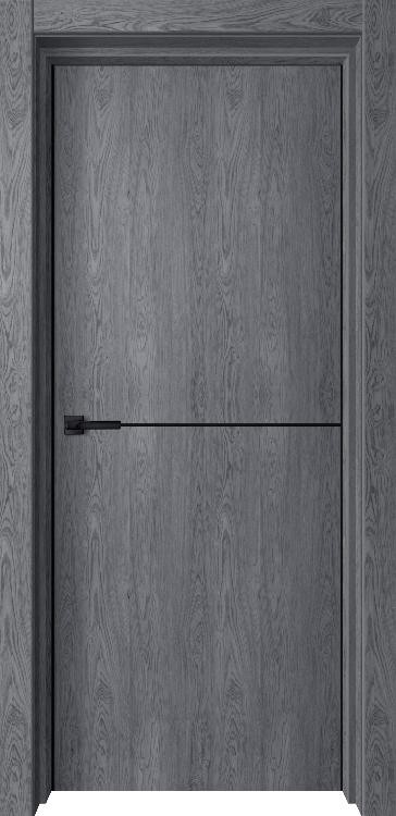 Дверь Лофт-1 ольха серая алюминиевый молдинг одна полоса, al кромка с двух сторон
