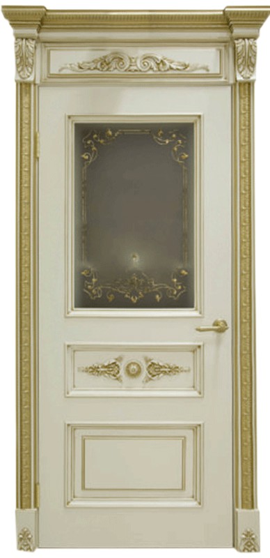 Дверь Кватро белая со стеклом