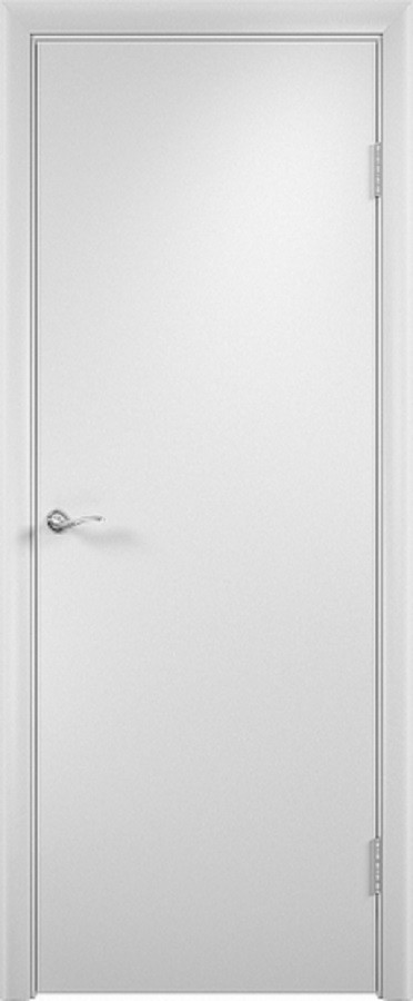 Дверь влагостойкая композитная дверь полотно глухое дпг с фрезеровкой под замок белый цвет