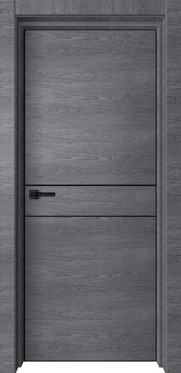 Дверь Лофт-2 ольха серая, алюминиевый молдинг две полосы, al кромка с четырех сторон