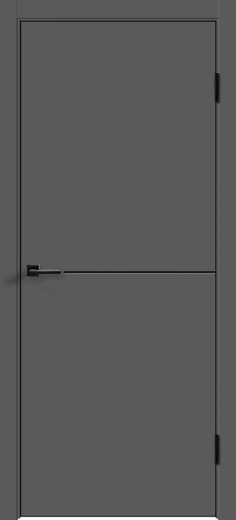 Дверь Альтекс 1 цвет графит ал кромка с 4 сторон замок су mc85bl