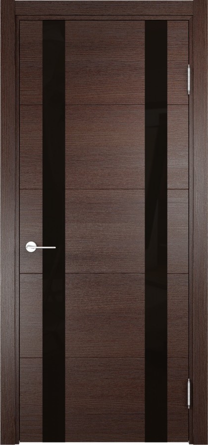 Дверь Турин 06 дуб графит вералинга со ст.черное