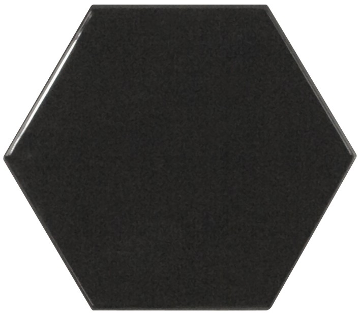 Керамическая Плитка Equipe Hexagon black 10.7x12.4 глазурованный глянцевый