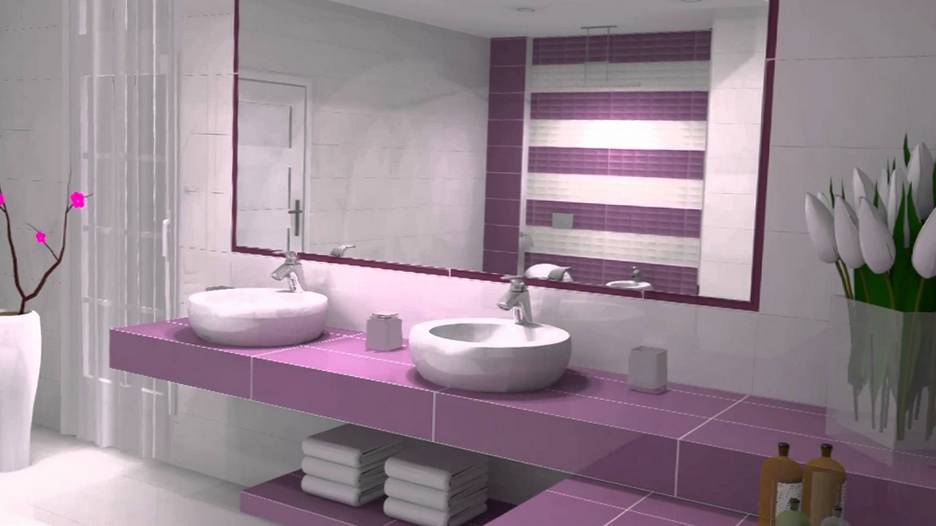 Фиолетовая и лиловая плитка для туалета и ванной